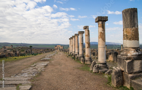 Old ruins of Volubilis city in Morocco © Olja