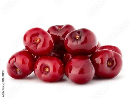 cherry berries pile isolated on white background cutout