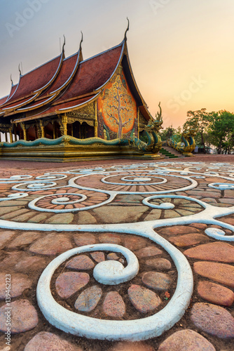 sunrise at beautiful temple in Thailand © martinhosmat083