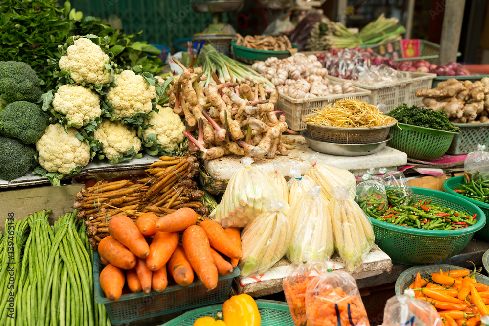 Various vegetables on market