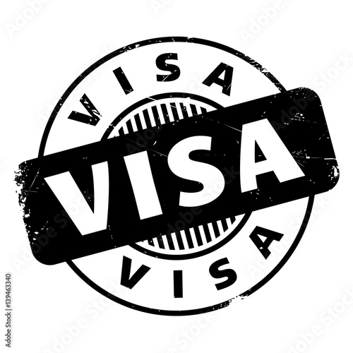 Visa rubber stamp. Grunge design with dust scratches. Effects can be easily removed for a clean, crisp look. Color is easily changed.