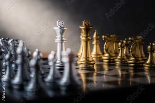 chess board game concept of business ideas and competition and stratagy plan success meaning photo