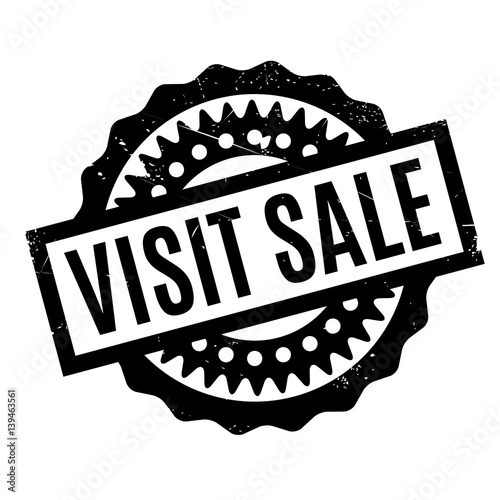 Visit Sale rubber stamp. Grunge design with dust scratches. Effects can be easily removed for a clean, crisp look. Color is easily changed.