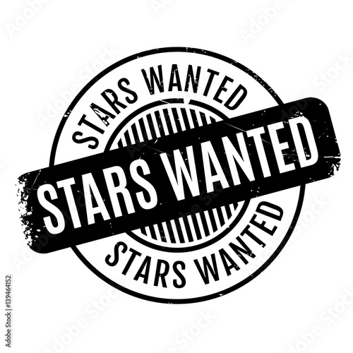 Stars Wanted rubber stamp. Grunge design with dust scratches. Effects can be easily removed for a clean, crisp look. Color is easily changed.