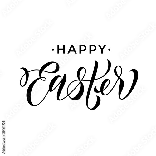 Happy Easter greeting paschal text calligraphy