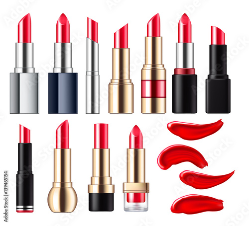 Red lipstick set.