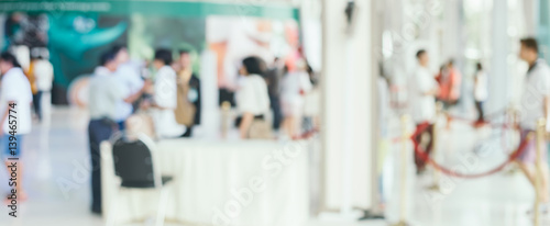 Blurred background - Store of shopping mall blur background with bokeh. vintage filtered image. Panoramic banner.