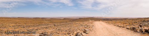 Panorama of a street leading to the horizon, Morocco