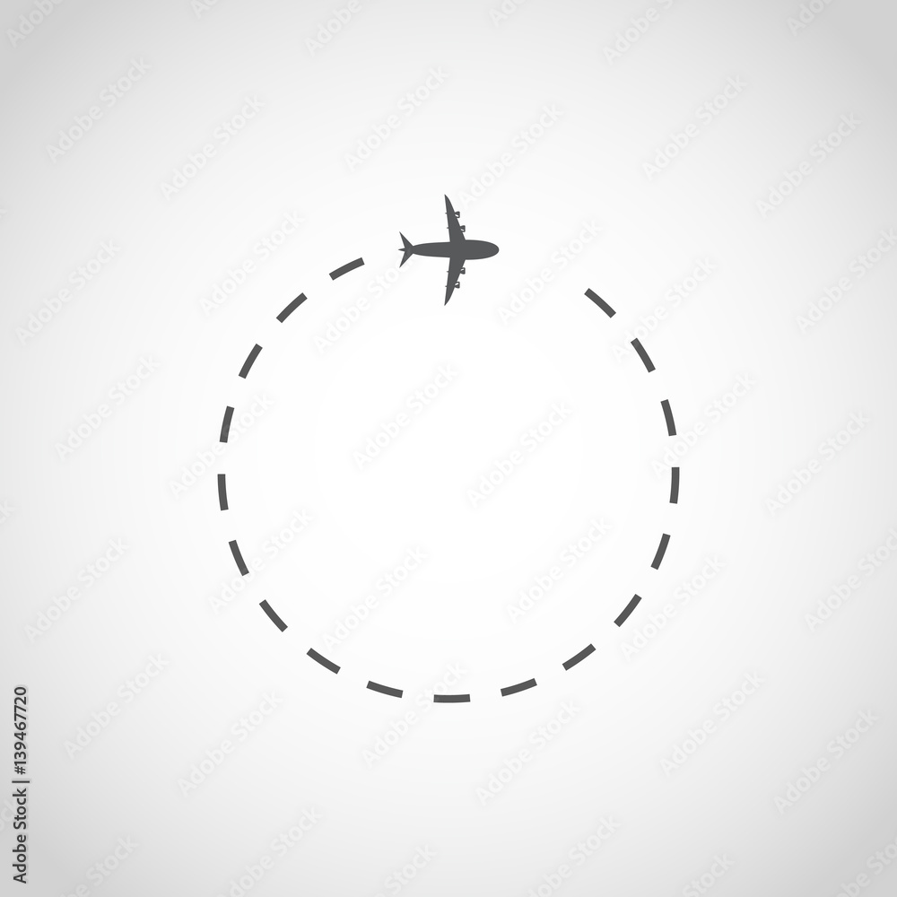 Airplane in sky. Vector illustration.