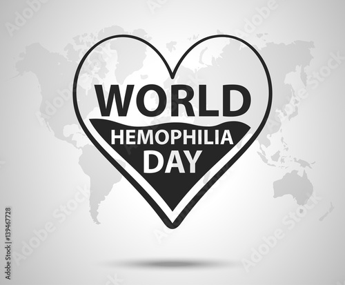 World hemophilia day concept. Heart makes drop counter transfusion. Vector illustration EPS 10.