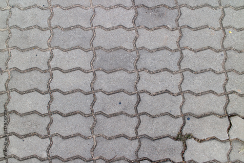 patterned paving tiles cement brick floor background photo