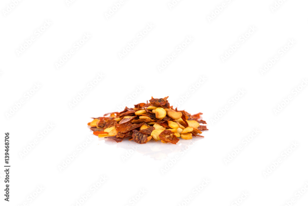 Pile of a crushed red pepper