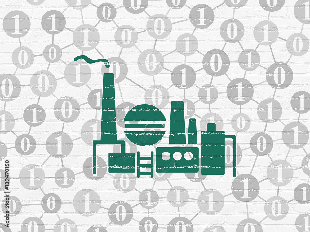 Naklejka premium Business concept: Oil And Gas Indusry on wall background