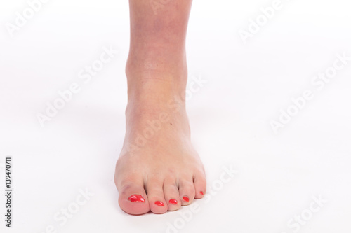 Linke Füße einer Frau