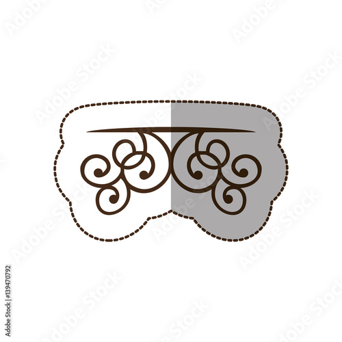 brown decorative swirl shelf icon, vector illustraction design image photo