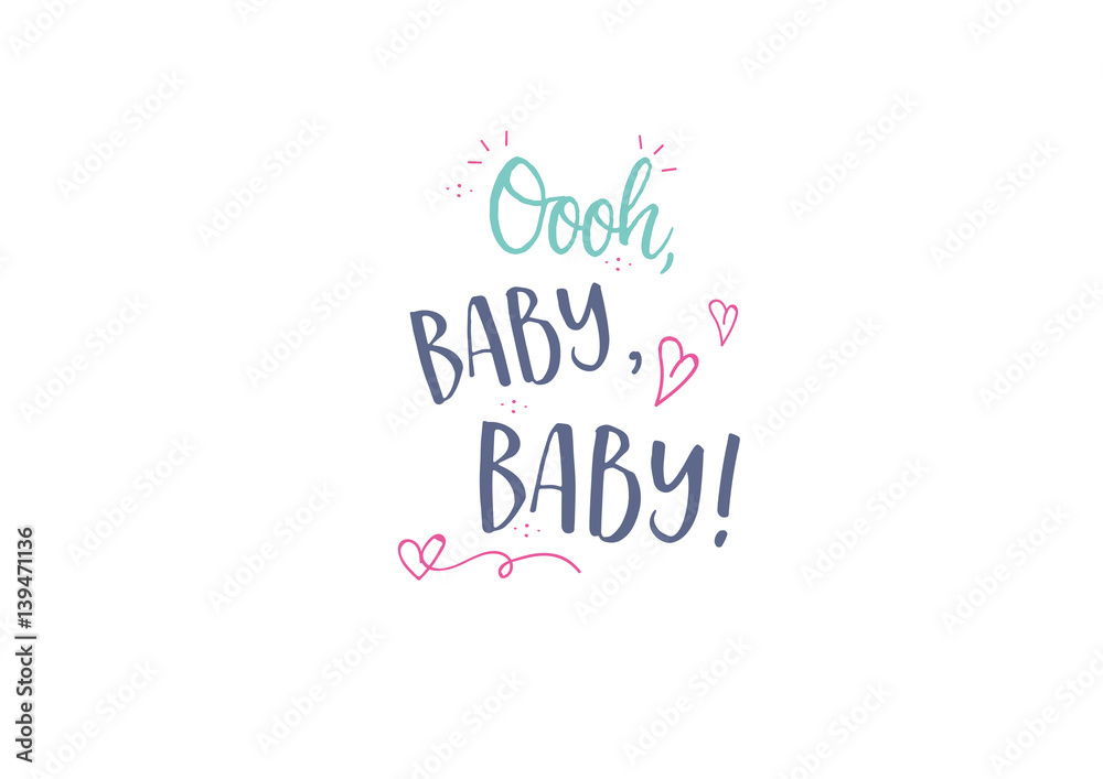 Baby Birth Card Modern Lettering Design