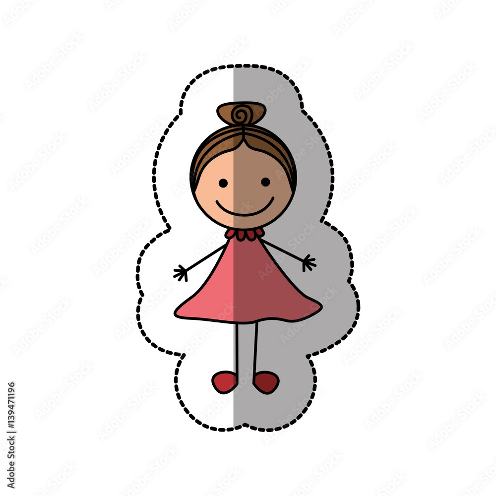 Fototapeta premium happy girl with bow in the head icon, vector illustraction design