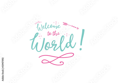 Baby Birth Card Modern Lettering Design