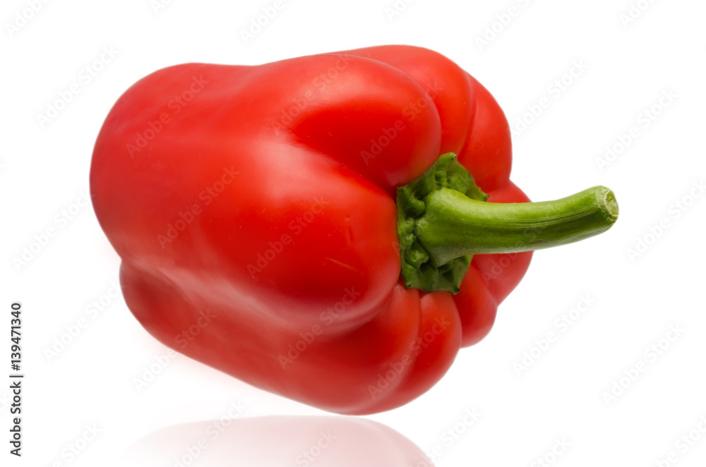 Red bell pepper isolated on white background. Clipping path Red bell pepper isolated on white background. Clipping path