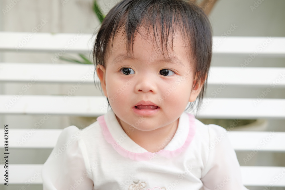 Cute Baby girl , close-up portrait, Portrait of a beautiful baby girl