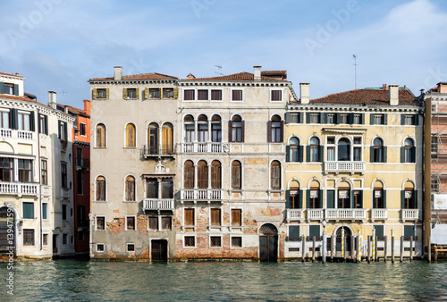 Houses on the Ganal Grande (Grand Canal) in Venice, Italy