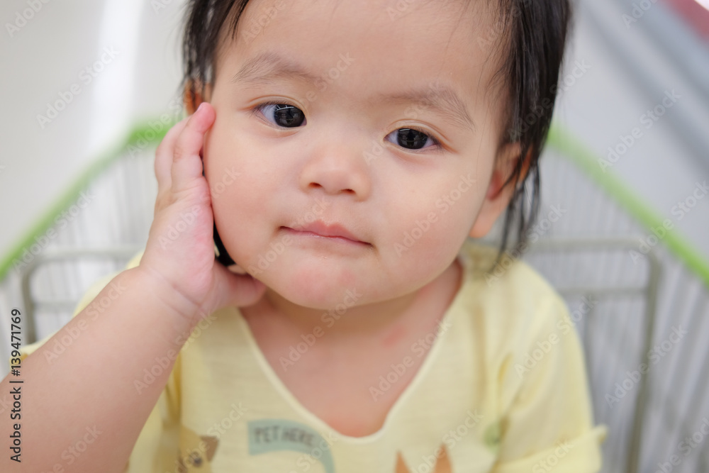 Cute Baby girl , close-up portrait, Portrait of a beautiful baby girl