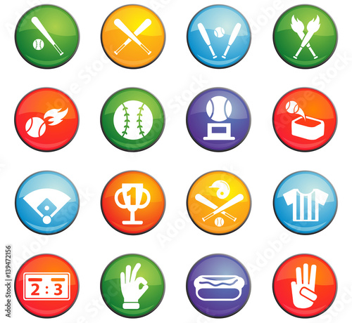 baseball icon set