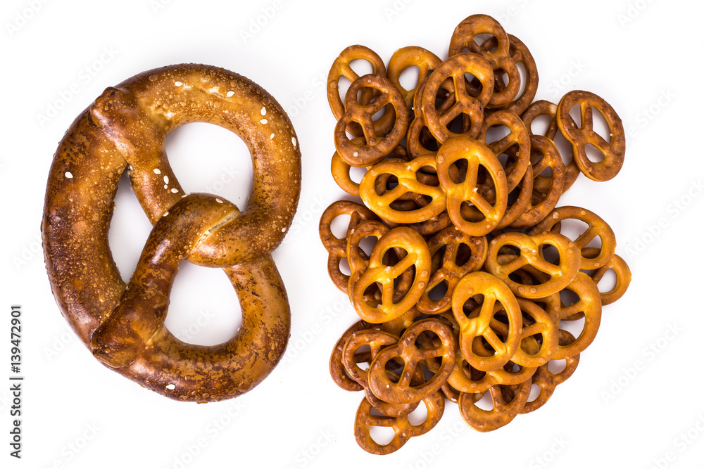 Pretzels isolated on white background Pretzels isolated on white background