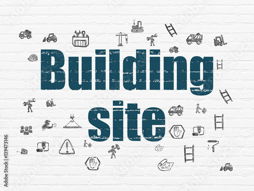 Construction concept  Building Site on wall background
