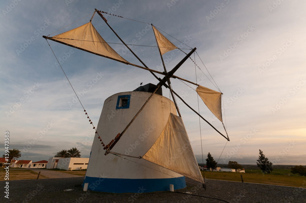 Windmill under sail in Portugal