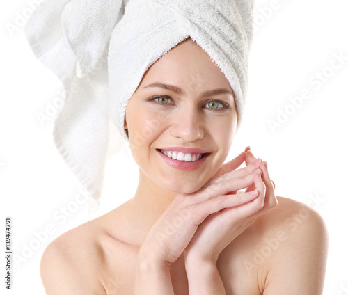 Beautiful young woman on wh...