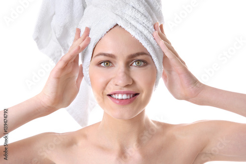 Beautiful young woman on wh...