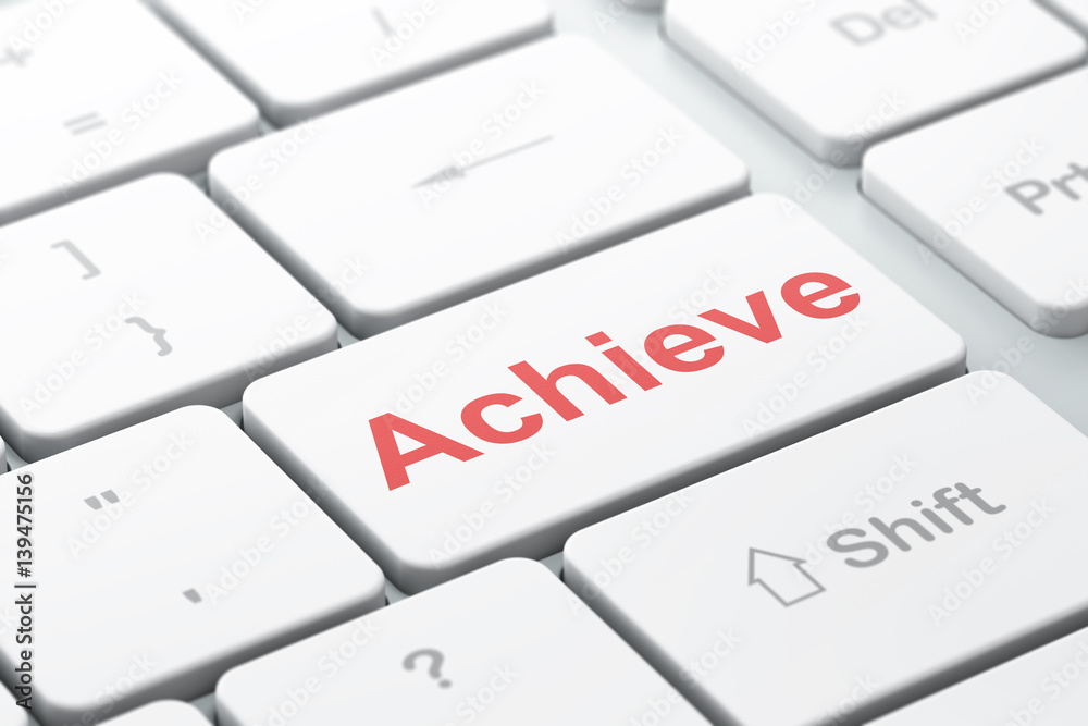 Finance concept: Achieve on computer keyboard background Finance concept: Achieve on computer keyboard background