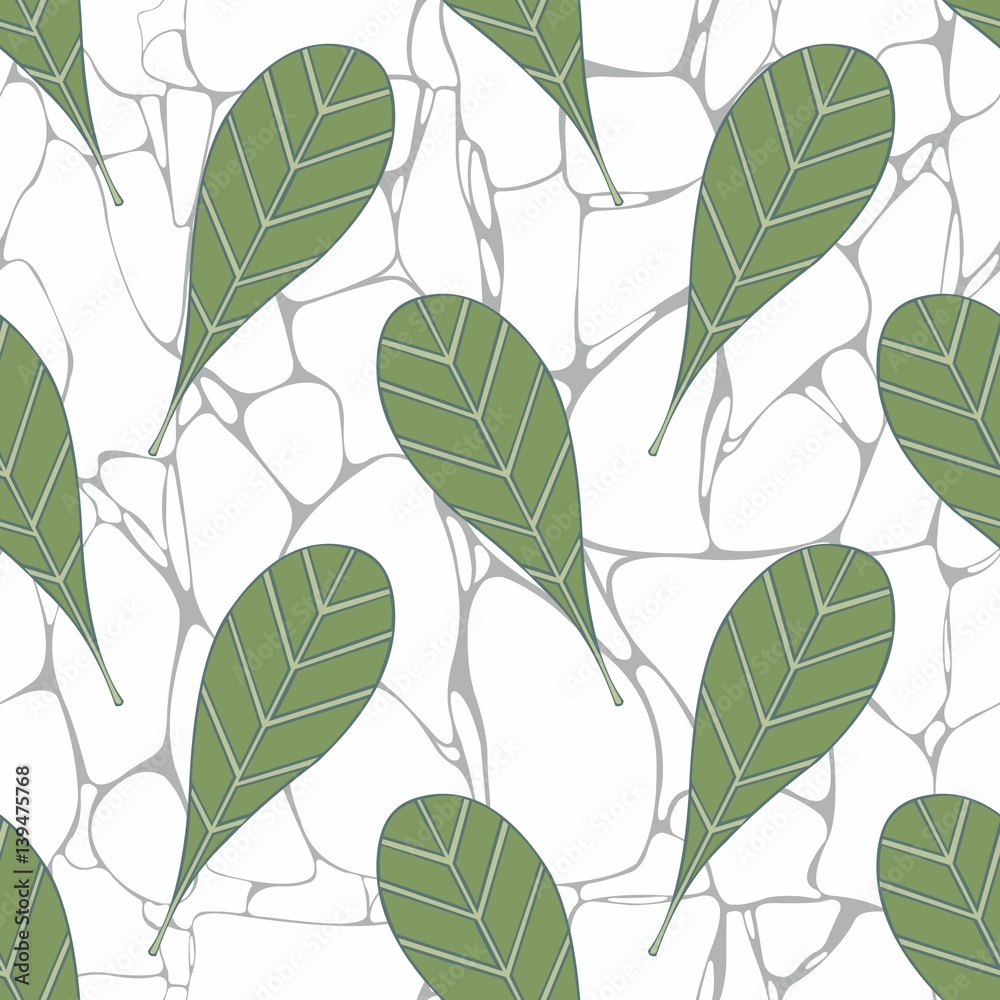 The leaves on the background of marble The leaves on the background of marble