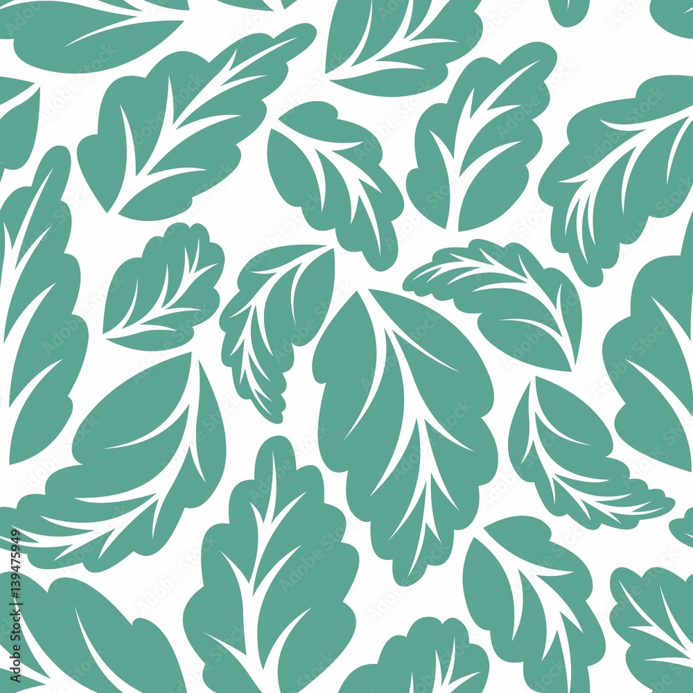 Stylized leaves. Seamless vector pattern