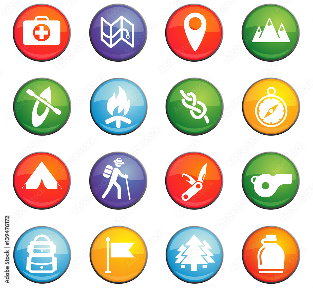 day of scouts icon set day of scouts icon set
