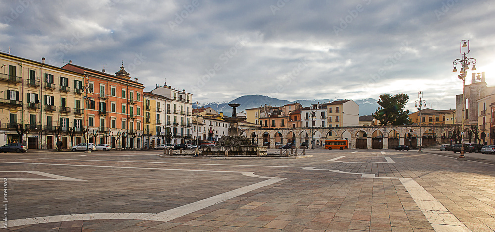 Garibaldi square to Sulmona downtown at sunset