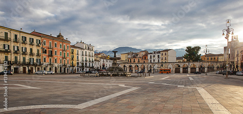 Garibaldi square to Sulmona downtown at sunset photo