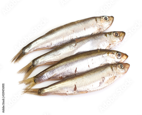 Marinated anchovies isolate on a white background
