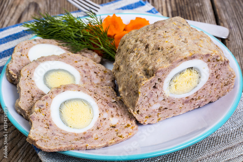 Meat Loaf with egg and carrot