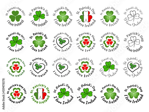 I love Ireland Emblems and Irish shamrocks for St. Patrick's Day