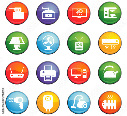 home appliances icon set