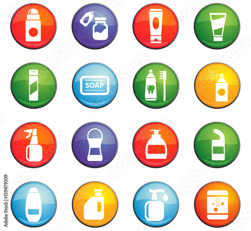 household chemicals icon set