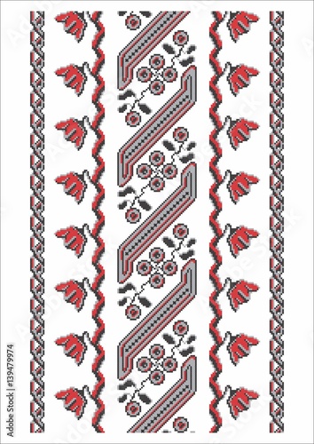 Traditional Romanian embroidery/sewingy patterns used on traditional / folk costumes, rugs, carpets and towels.
