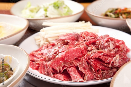 bulgogi. This beef is Korean traditional cuisine.