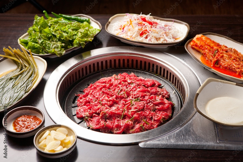 grilled bulgogi. This beef is Korean traditional cuisine.