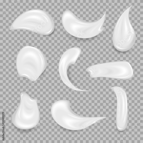 White cream elements. Element for advertising and promotional message. Vector illustration for your design and business