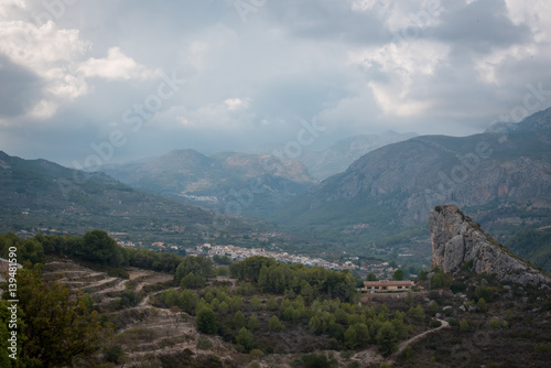 Panorama of the area near Guadalest’s castle .