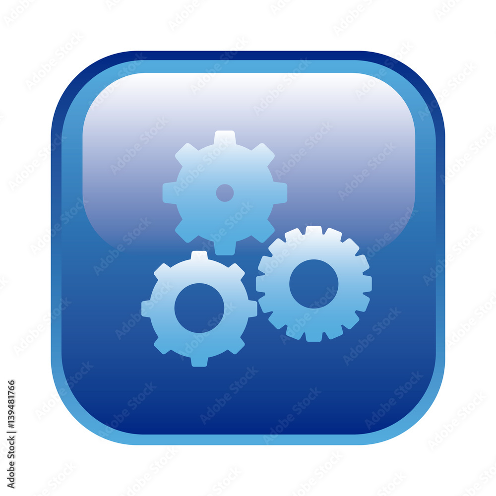 blue square frame with pinions set icon vector illustration blue square frame with pinions set icon vector illustration