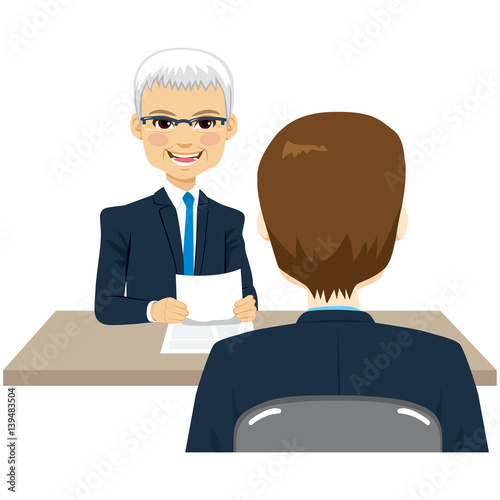 Illustration of two busines...